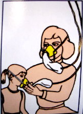 Place the oxygen mask on yourself first and then on your children.